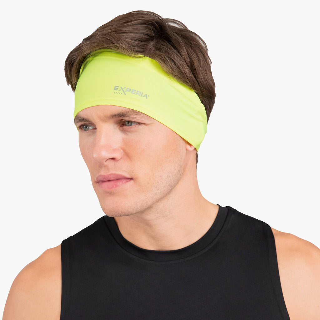 Thorlo Performance Wrap Running Headband (2 Pack) | #color_Hi-Viz/Jet Black