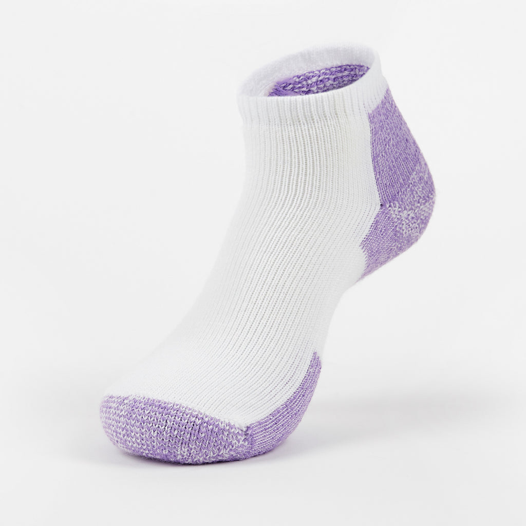 Thorlo Maximum Cushion Low-Cut Running Socks | #color_White/Lilac