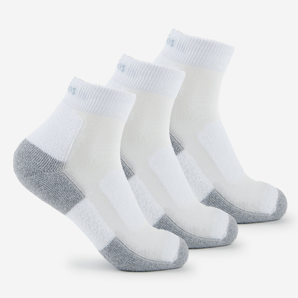 Thorlo Women's Light Cushion Ankle Walking Socks (3 Pairs) | #color_white/platinum