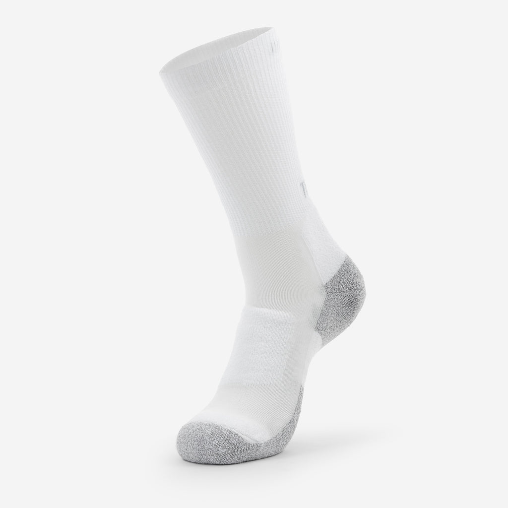 Thorlo Men's Light Cushion Crew Walking Socks | #color_white/platinum