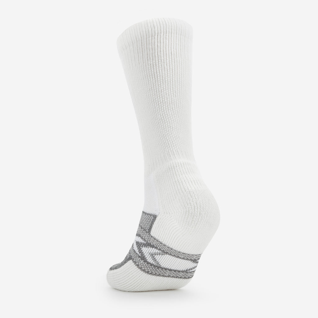 Thorlo 12-Hour Shift Maximum Cushion Over-Calf Work Socks (3 Pairs) | #color_white/grey accent