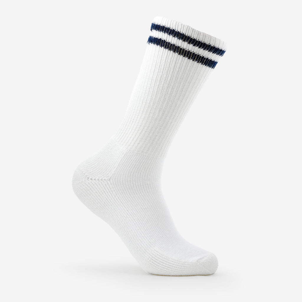Thorlo Moderate Cushion Over-Calf Uniform Socks | #color_postal white
