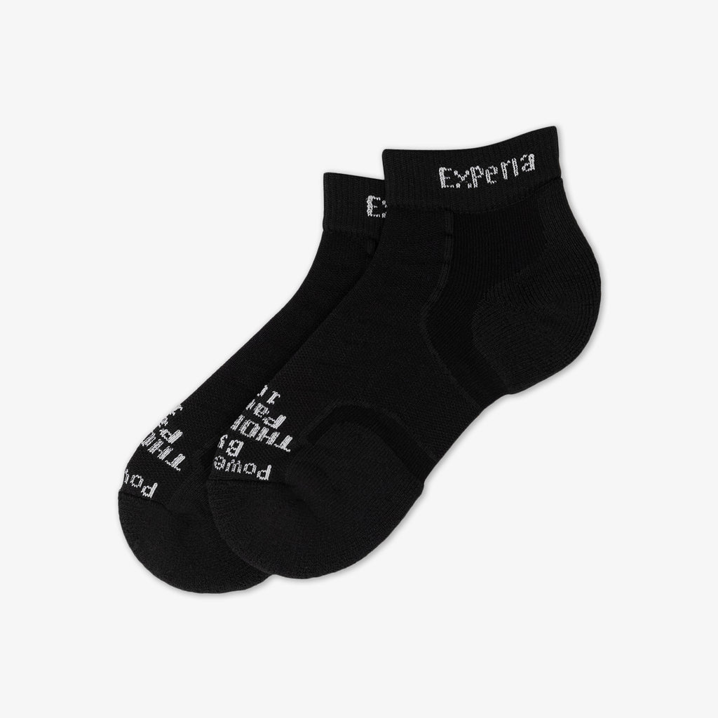 Thorlo Experia TECHFIT Light Cushion Ankle Socks | #color_black on black