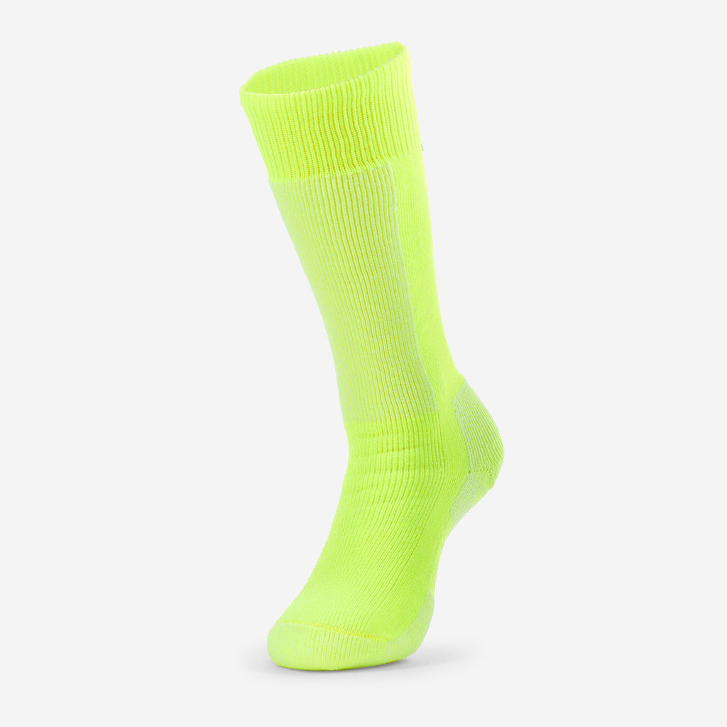 Thorlo Kid's Moderate Cushion Over-Calf Warm Skiing Socks | #color_Electric Yellow/White