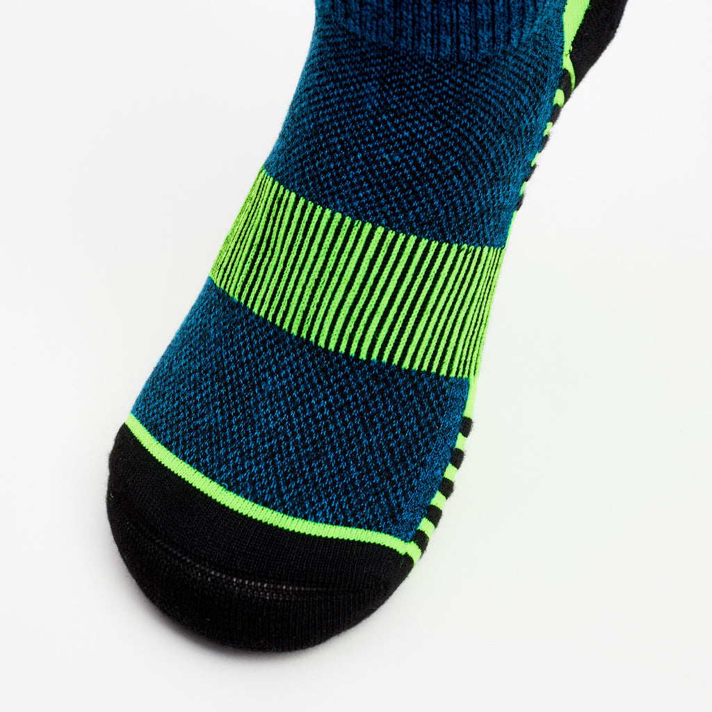 Thorlo Experia GREEN Ankle Socks (3 Pairs) | #color_black/teal/blue