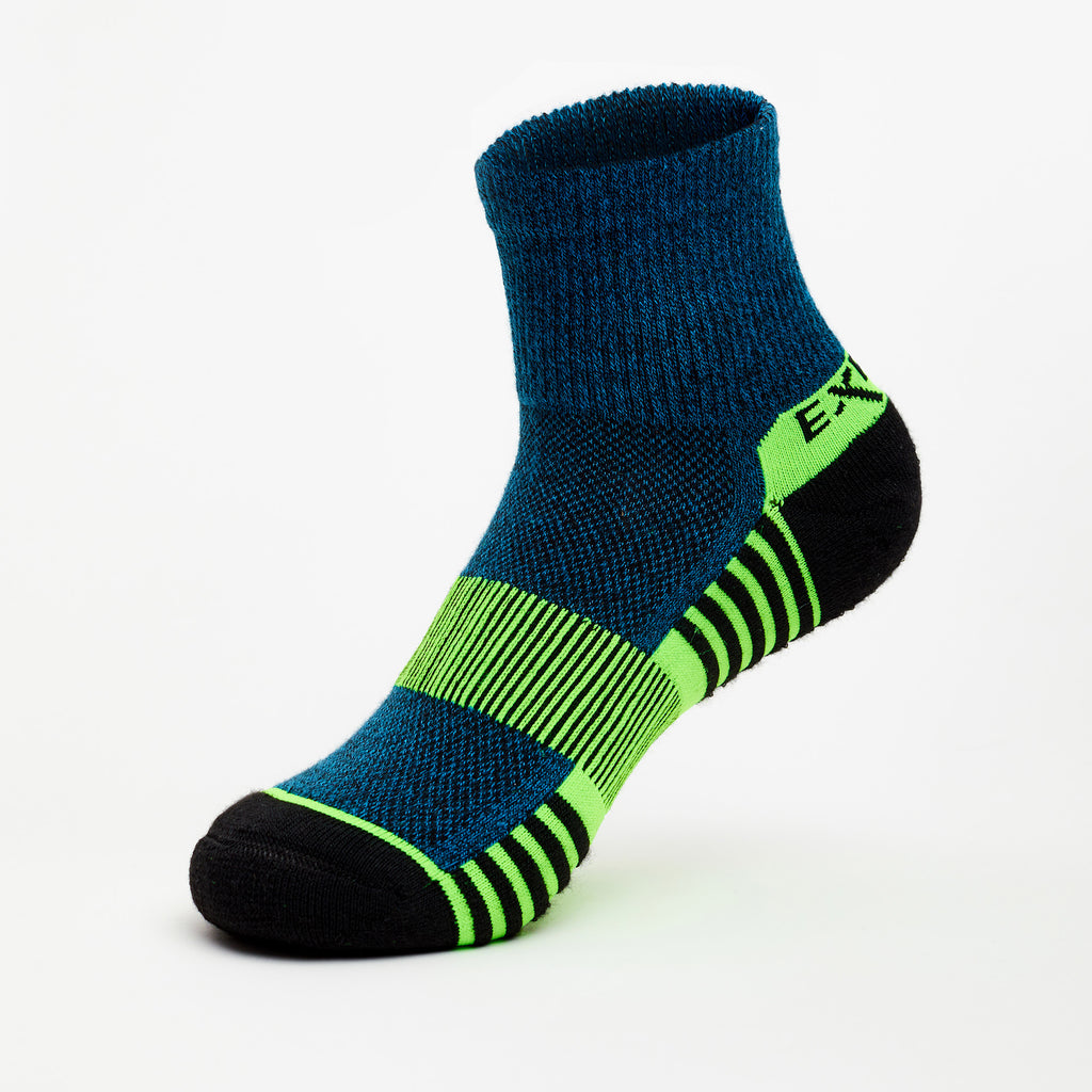 Thorlo Experia GREEN Ankle Socks (3 Pairs) | #color_black/teal/blue