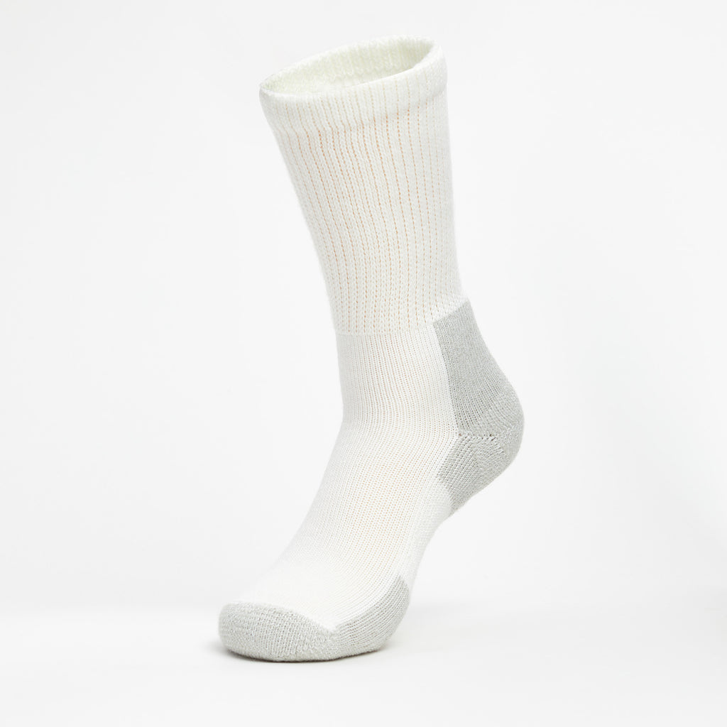 Thorlo Maximum Cushion Crew Running Socks | #color_white/platinum