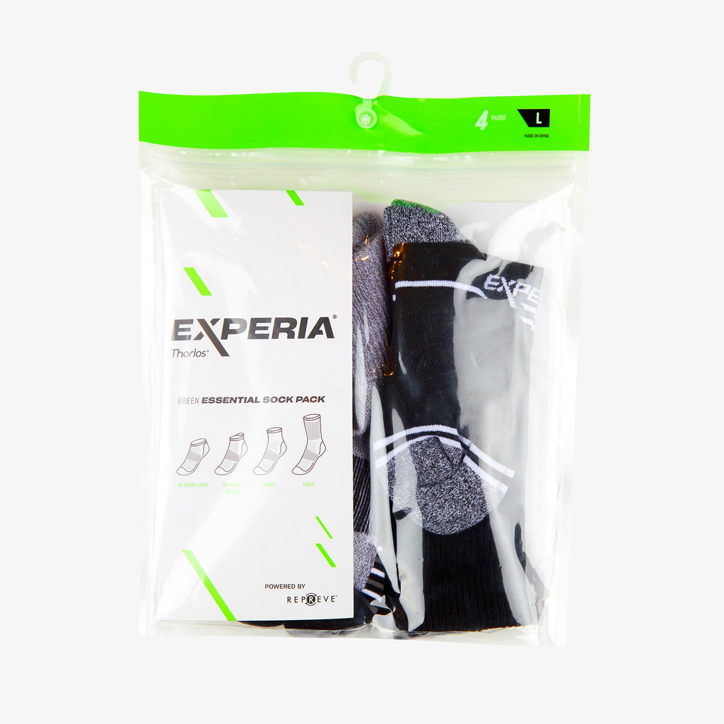 Thorlo Experia GREEN Assorted Length Socks (4 Pairs) - Packaging Photo