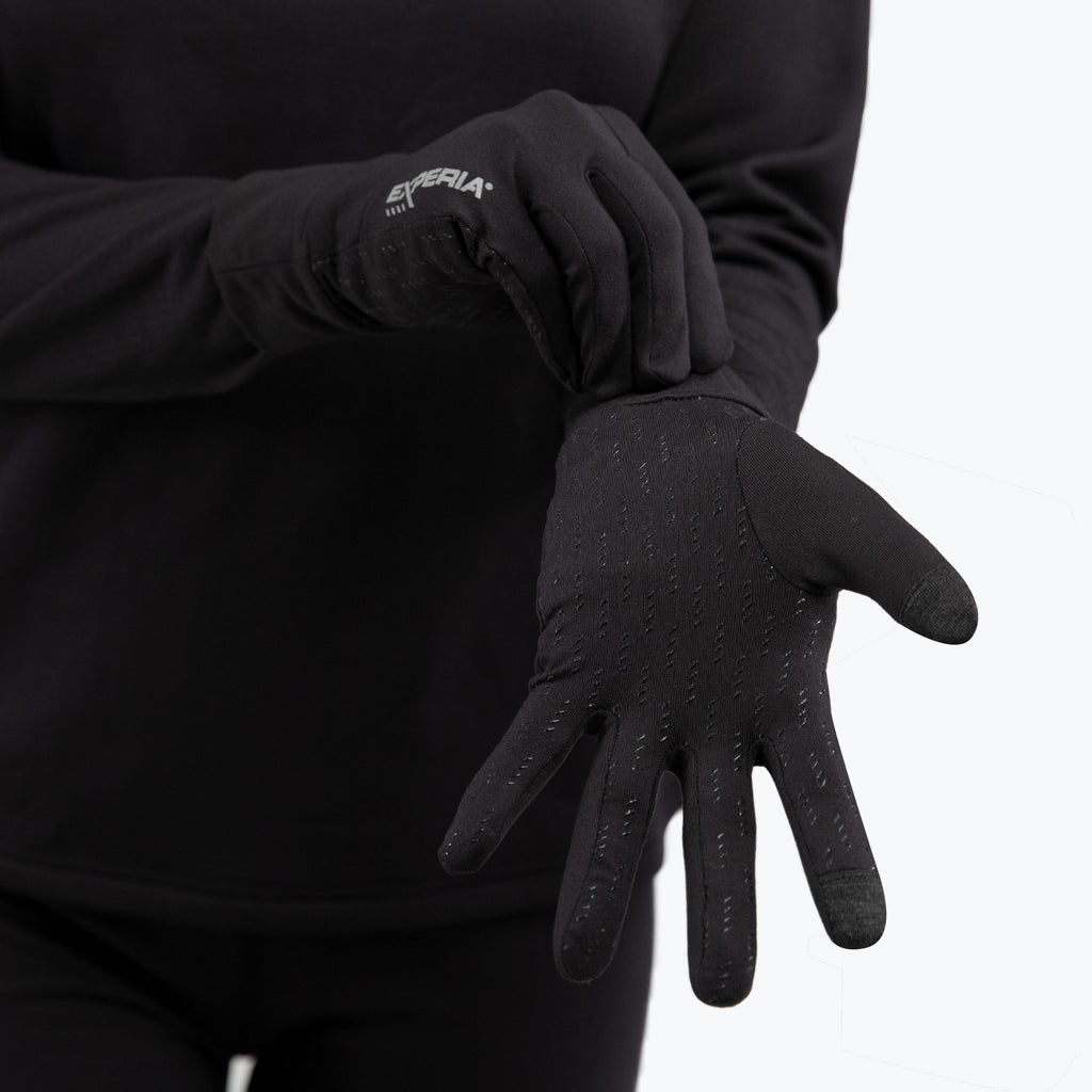Thorlo Lightweight Performance Running Gloves | #color_Jet black