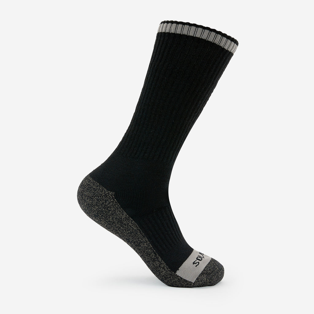 Thorlo Men's Outdoor Merino Wool Crew Work Boot Socks (2 Pairs) | #color_Charcoal/Black