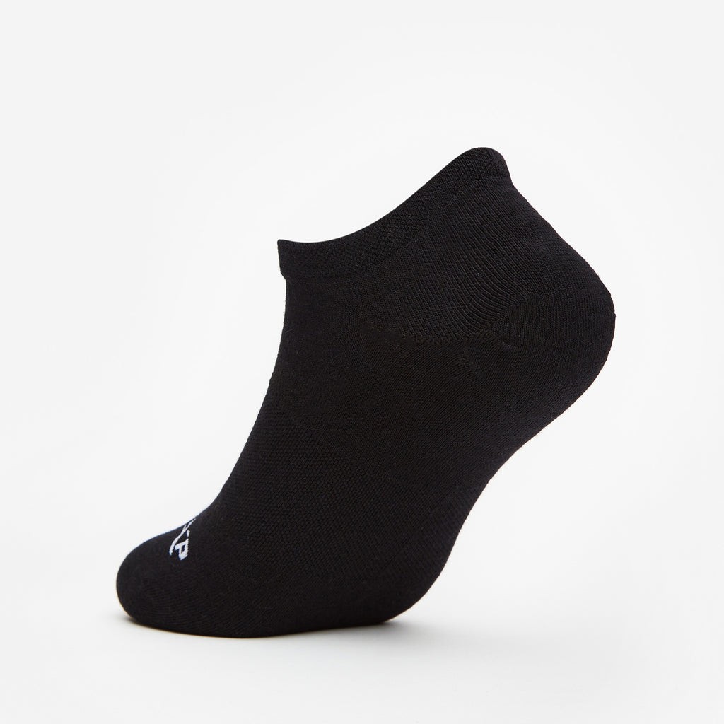 Thorlo Essentials No-Show Liner Socks (6 Pairs) | #color_Black/White