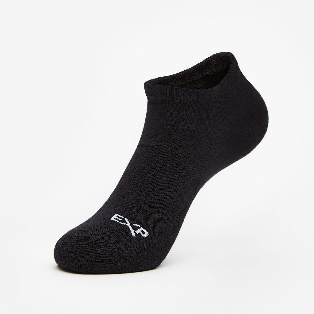 Thorlo Essentials No-Show Liner Socks (6 Pairs) | #color_Black/White