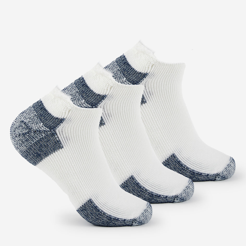 Thorlo Maximum Cushion Rolltop Running Socks (3 Pairs) | #color_White/Navy