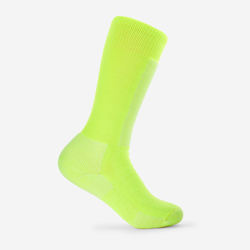 Thorlo Kid's Moderate Cushion Over-Calf Warm Skiing Socks | #color_Electric Yellow/White