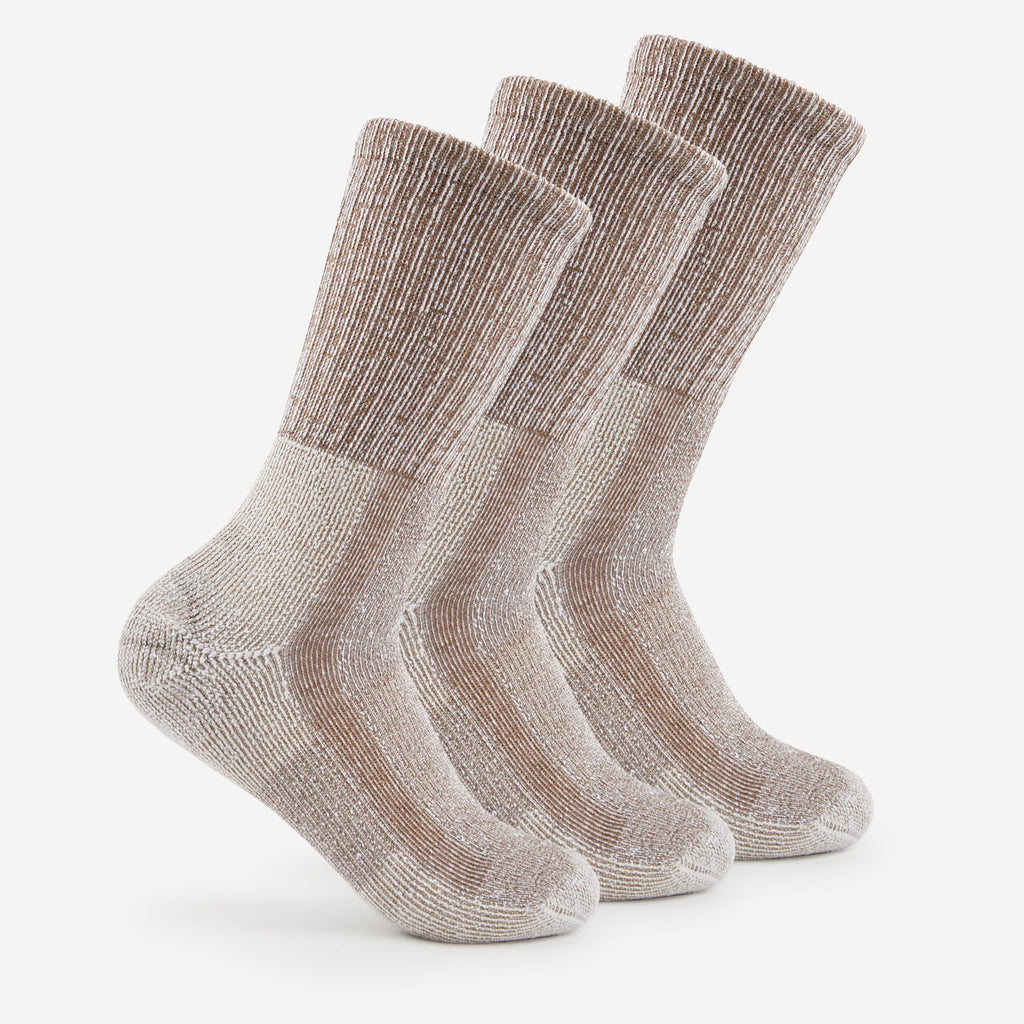Thorlo Men's Moderate Cushion Crew Hiking Socks (3 Pairs) | #color_Khaki