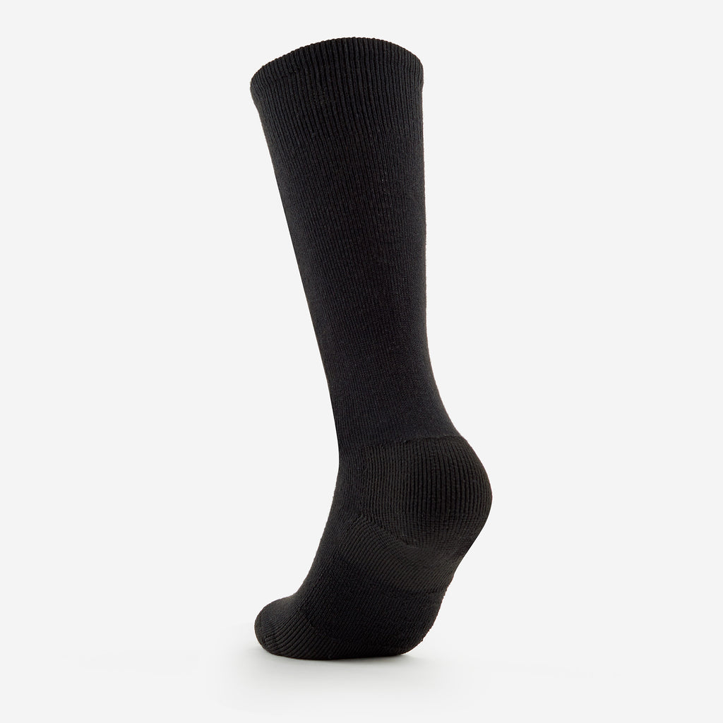 Thorlo Light Cushion Over-Calf Warm Snowboard Socks | #color_black diamond/black