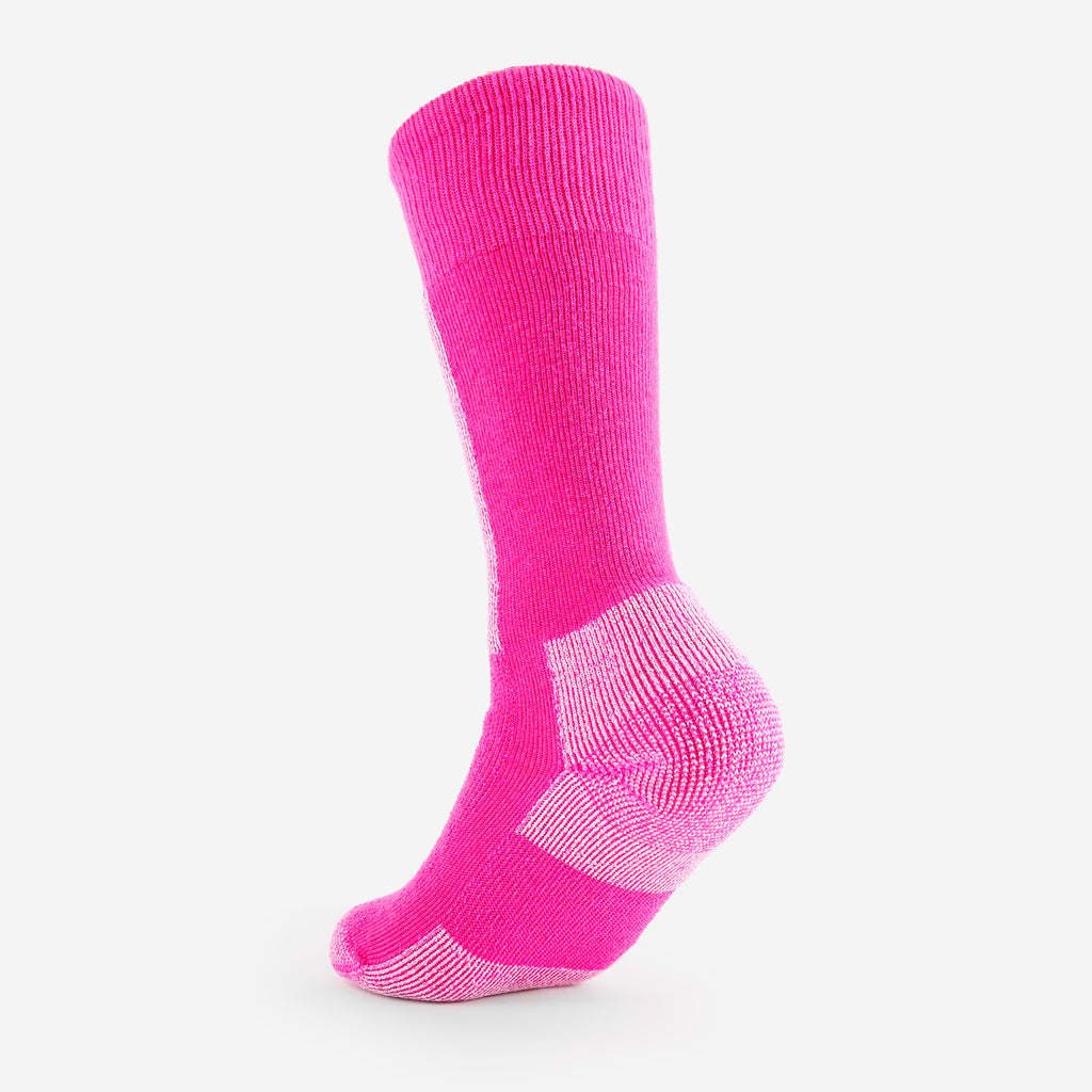 Thorlo Light Cushion Over-Calf Warm Snowboard Socks | #color_schuss pink/white