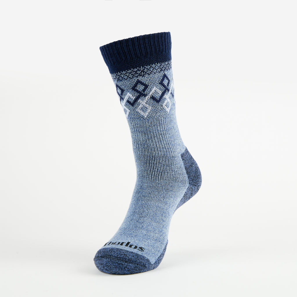 Thorlo Outdoor Wool Blend Crew Warm Socks | #color_Denim