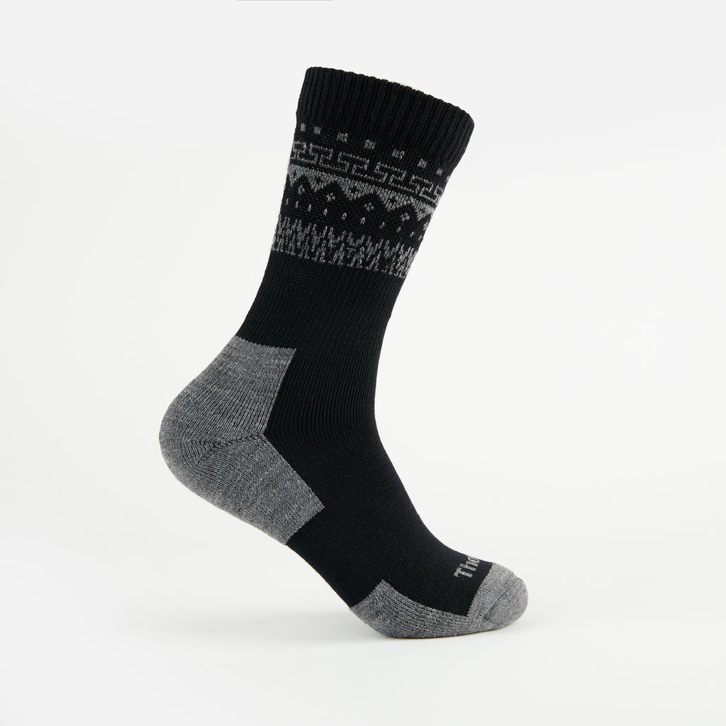 Thorlo Outdoor Wool Blend Crew Warm Socks | #color_Black