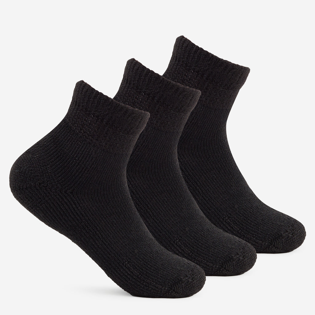 Thorlo Maximum Cushion Ankle Tennis Socks (3 Pairs) | #color_Black