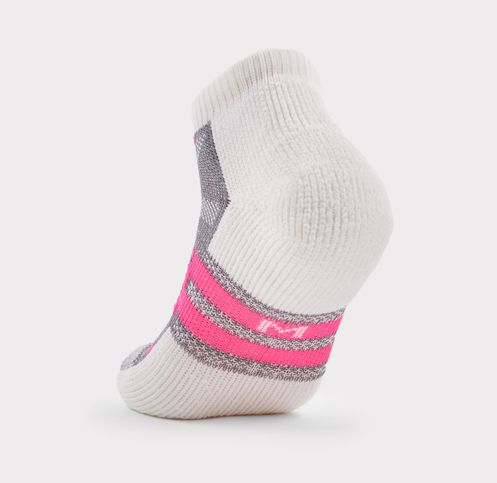 Thorlo Moderate Cushion Low-Cut Tennis Socks | #color_electric pink/white