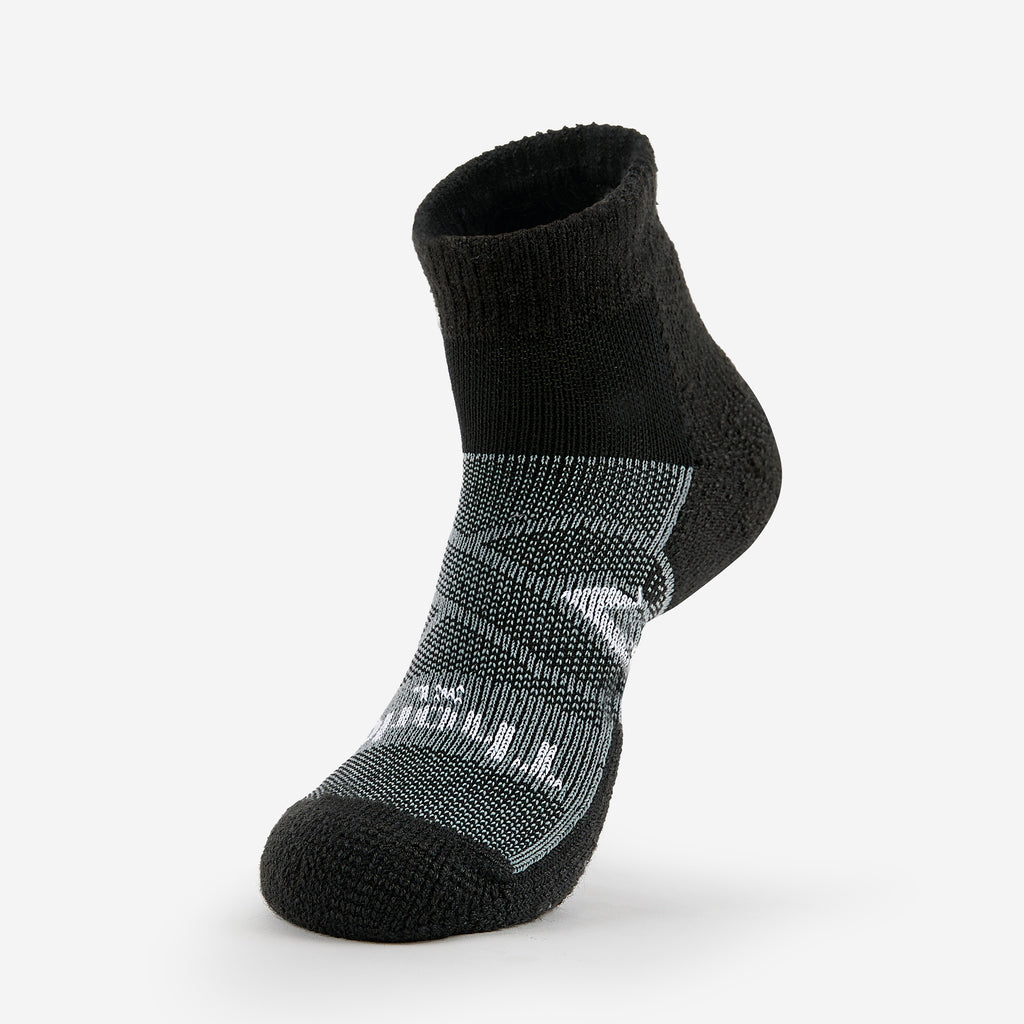 Thorlo 12-Hour Shift Maximum Cushion Ankle Work Socks | #color_black/grey
