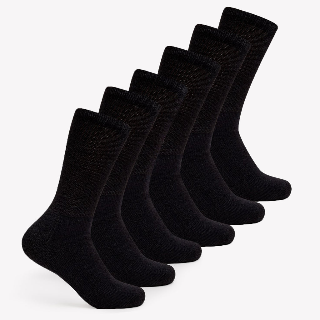 Thorlo Moderate Cushion Crew Walking Socks (6 Pairs) | #color_black