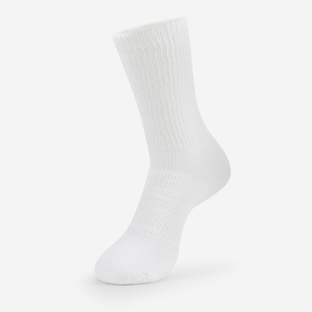 Thorlo Moderate Cushion Crew Walking Socks | #color_White