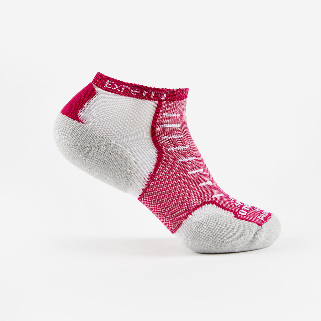 Thorlo Experia TECHFIT Light Cushion Low-Cut Socks | #color_Grey/Pink