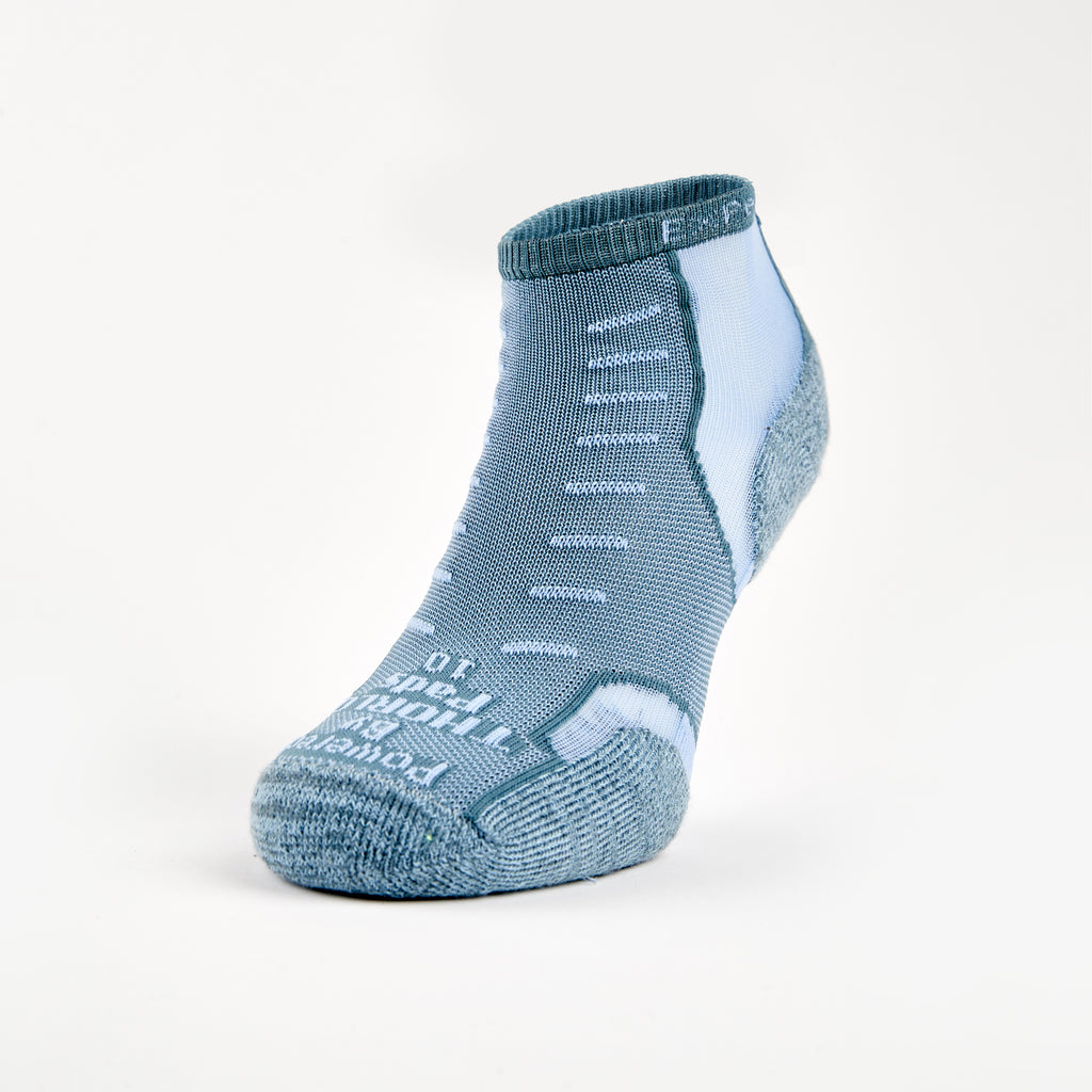 Thorlo Experia TECHFIT Light Cushion Low-Cut Socks | #color_Dark Blue/Grey