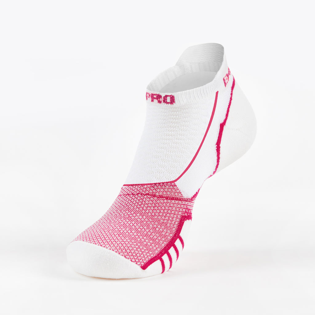 Thorlo Experia PROLITE Ultra-Light Cushion No-Show Tab Rocket Grip Socks | #color_Rose